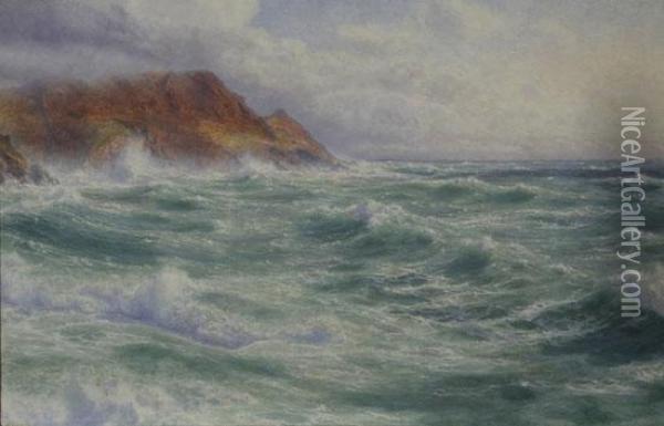 After The Storm, Cornish Coast Oil Painting - Walter Shaw
