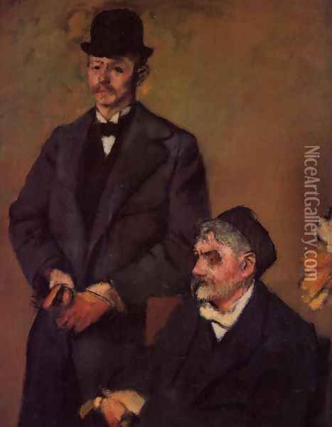 Henri Rouart and His Son Alexis Oil Painting - Edgar Degas