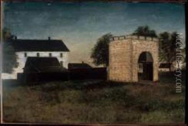 Gates At Fort Garry Oil Painting - Lionel Macdonald Stephenson