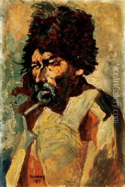 Male Portrait Oil Painting - Hugo Scheiber