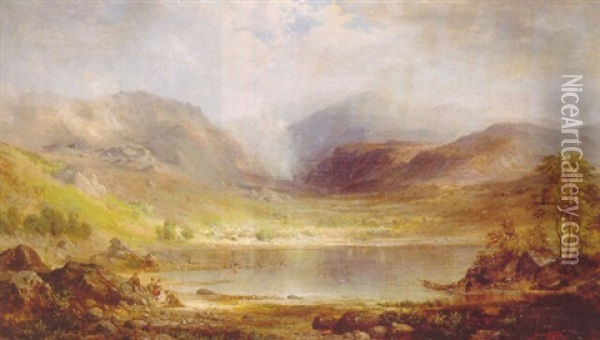 Scotch Scenery, Loch Long Oil Painting - Robert Scott Duncanson