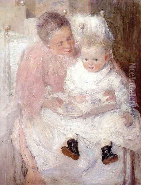 Mother and Child Oil Painting - Julian Alden Weir