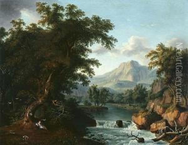A Mythological Landscape Oil Painting - Pierre-Henri de Valenciennes
