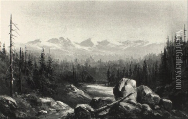 Landscape Wth Distant Mountains Oil Painting - Juan Buckingham Wandesforde