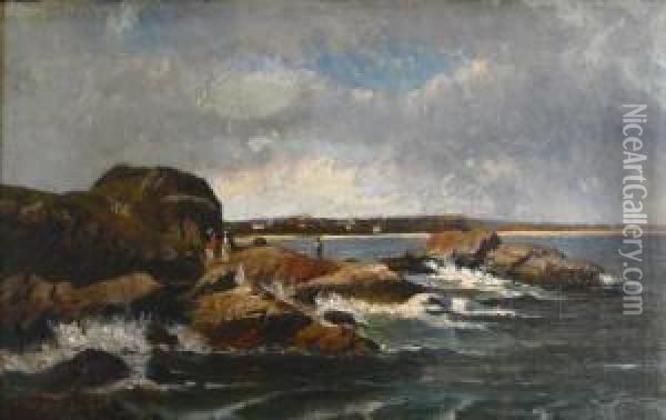 Coastal Landscape Oil Painting - Frederick Rondel Sr.