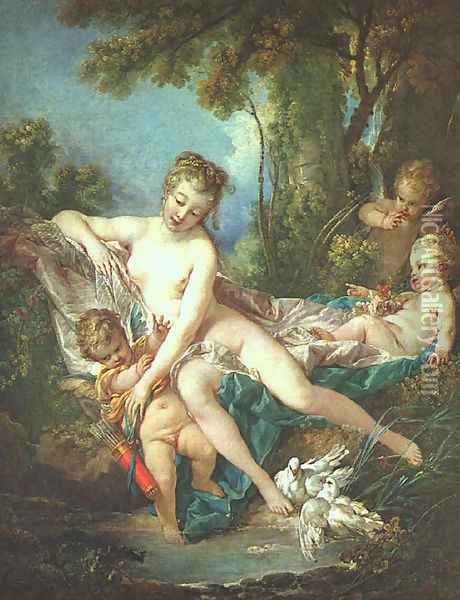 Venus Consoling Love 1751 Oil Painting - Francois Boucher