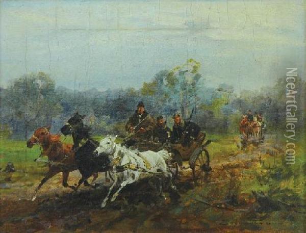 Wyjazd Na Polowanie Oil Painting - Ignacy (Czeslaw Wasilewski) Zygmuntowicz