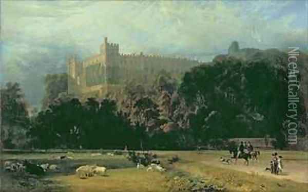 View of Arundel Castle from the south east Oil Painting - William Daniell RA