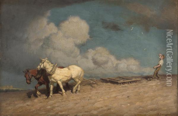 Wind And Storm Oil Painting - George G. Bullock