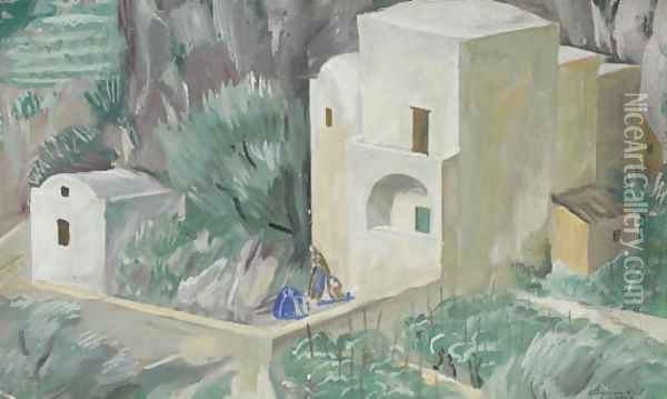 Etude pour des scenes de village a Capri Oil Painting - Aleksandr Evgen'evich Iakovlev