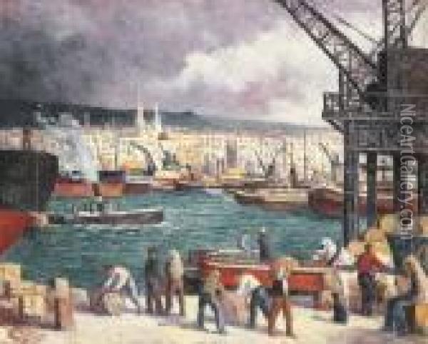 Rouen, Le Port Oil Painting - Maximilien Luce