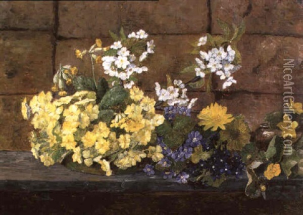Fruhlingsblumen Oil Painting - Anton Ebert
