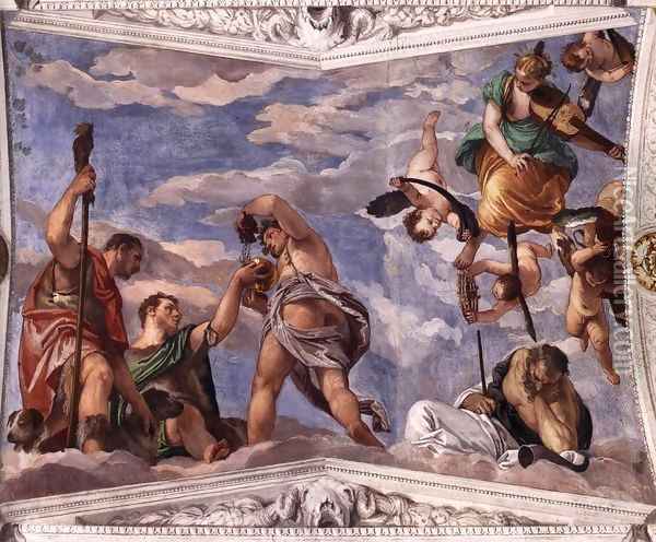 Bacchus, Vertumnus and Saturn Oil Painting - Paolo Veronese (Caliari)