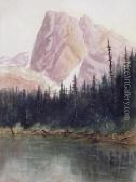 Emerald Lake And Mt. Burgess Oil Painting - Thomas Harrison Wilkinson