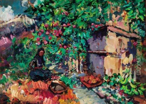 Summer - Apple Harvest Oil Painting - Konstantin Alexeievitch Korovin