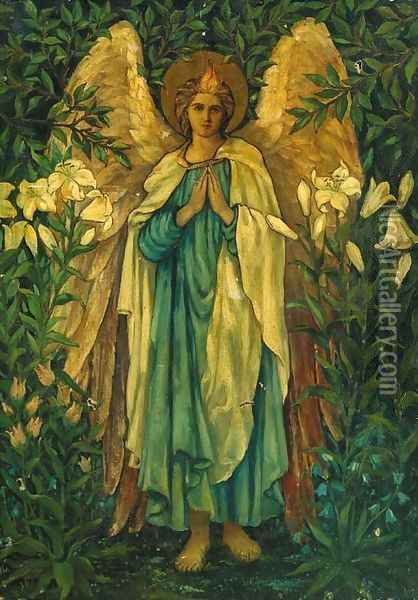 Archangel Gabriel Oil Painting - Sir Edward Coley Burne-Jones