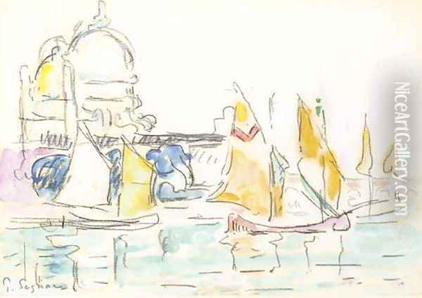 Voiliers a Venise Oil Painting - Paul Signac
