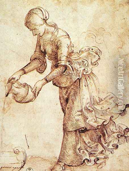 Study c. 1486 Oil Painting - Domenico Ghirlandaio