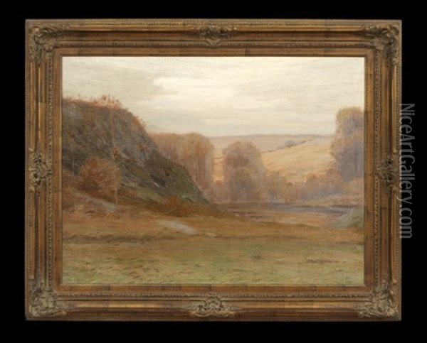Mountain Vista In Autumn Oil Painting - Leonard Ochtman