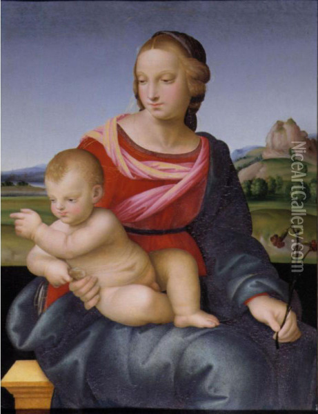 Madonna And Child Oil Painting - Cesare Domenico Di Alfani Di Paride