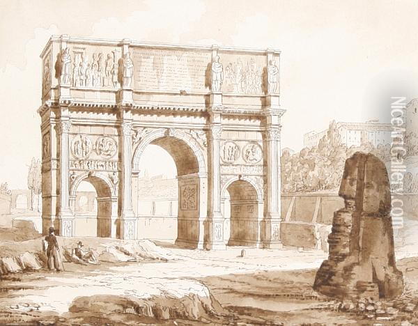 The Arch Of Constantine Oil Painting - Thomas Allom