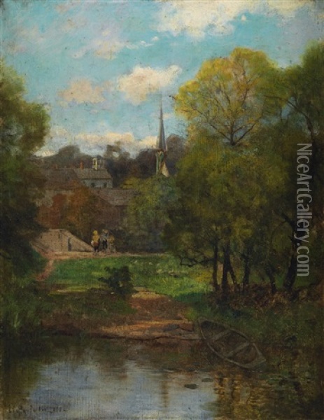 Landscape At Pont-aven, Brittany Oil Painting - Frank C. Penfold