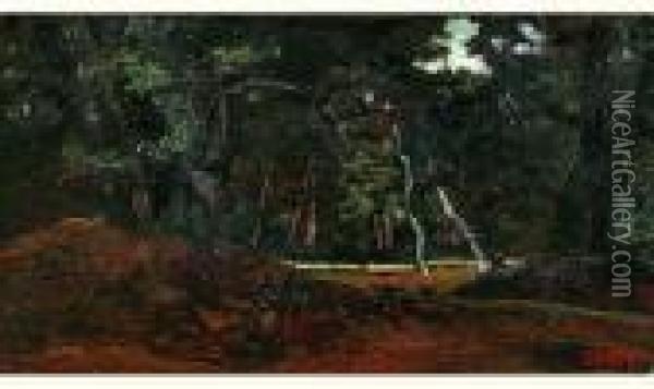 La Foret De Fontainebleau Oil Painting - Antoine-louis Barye