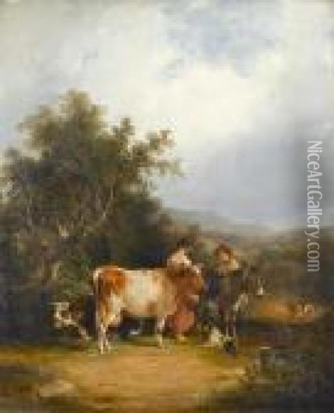 A Chance Meeting Oil Painting - Snr William Shayer