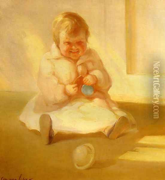 Child with a Toy Oil Painting - George Luks