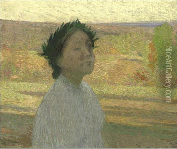 Portrait De Jeune Femme Oil Painting - Henri Martin