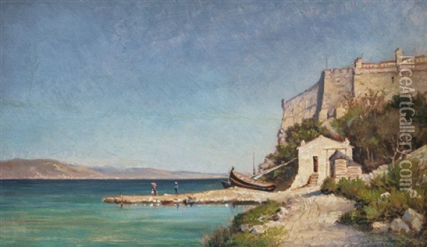 Paesaggio Sul Mare Oil Painting - Giuseppe Laezza