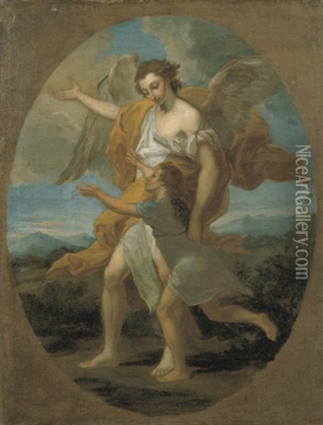 L'angelo Custode Oil Painting - Pompeo Girolamo Batoni