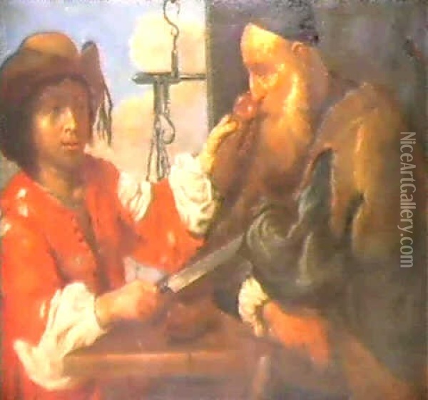 The Salanmi Seller Oil Painting - Bernhard Keil