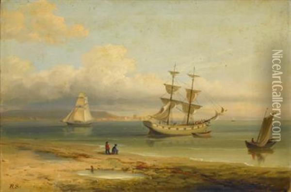 Garth Point, Bangor, Wales Oil Painting - William Russell Smith
