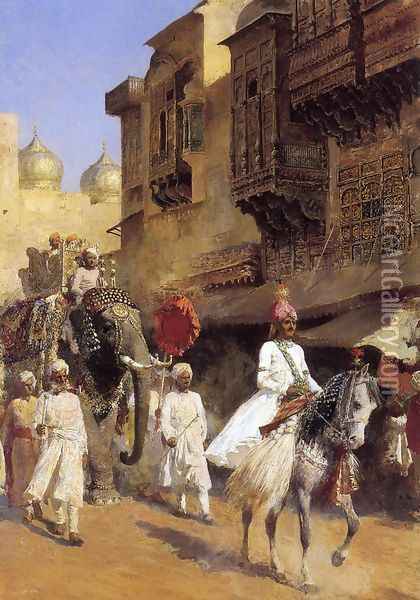 Indian Prince And Parade Cermony Oil Painting - Edwin Lord Weeks