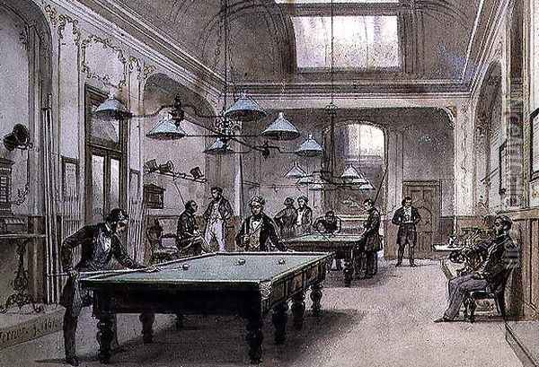 A Billiard Room, 1861 Oil Painting - Carl Friedrich H. Werner