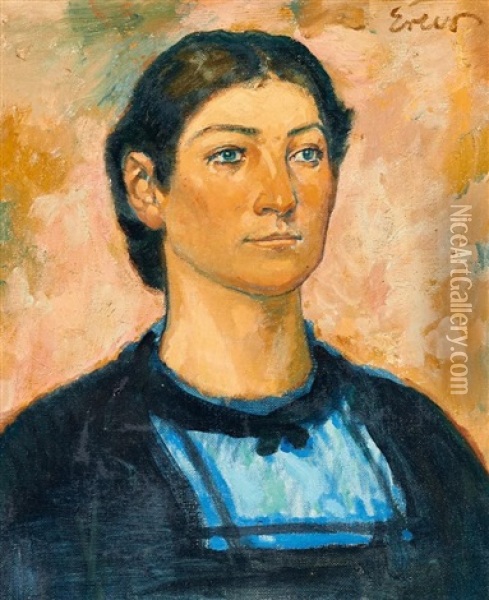 Portrat Einer Jungen Frau In Tiroler Tracht Oil Painting - Fritz Erler