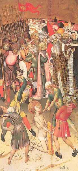 The Legend of Saint George- The Flagellation Oil Painting - Bernat (Bernardo) Martorell