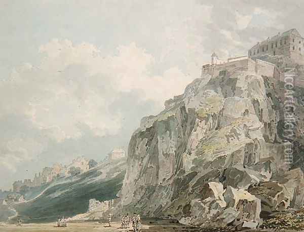 The Castle Rock Edinburgh Oil Painting - Thomas Girtin