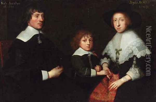 A group portrait of Richard Jocelyn (d.1625) Oil Painting - English School