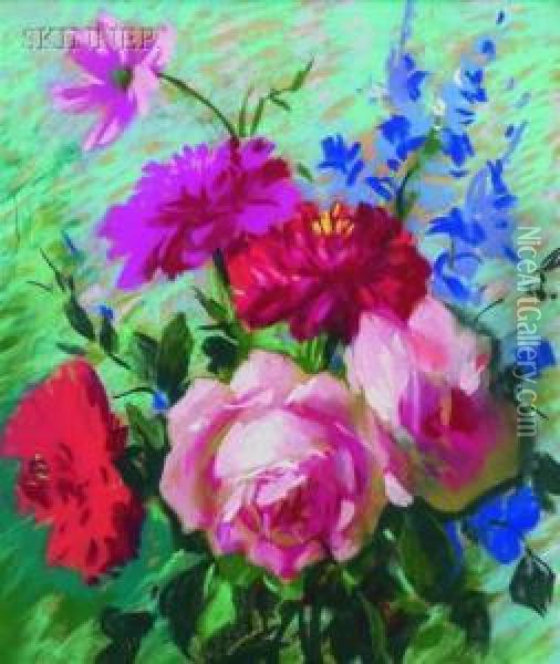 Bouquet Offlowers Oil Painting - Vladimir Pavlosky