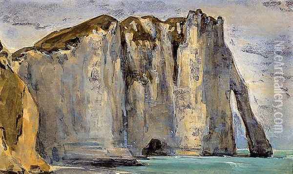 Cliff at Etretat Oil Painting - Eugene Delacroix