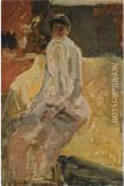 A Seated Lady Oil Painting - George Hendrik Breitner