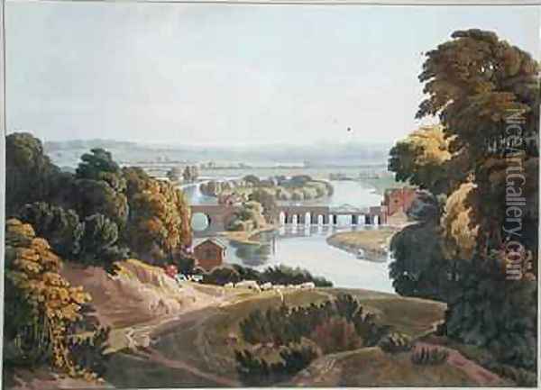 Caversham Bridge near Reading Oil Painting - William Havell
