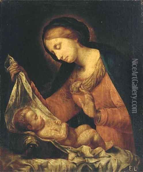 The Madonna del velo Oil Painting - Onorio Marinari