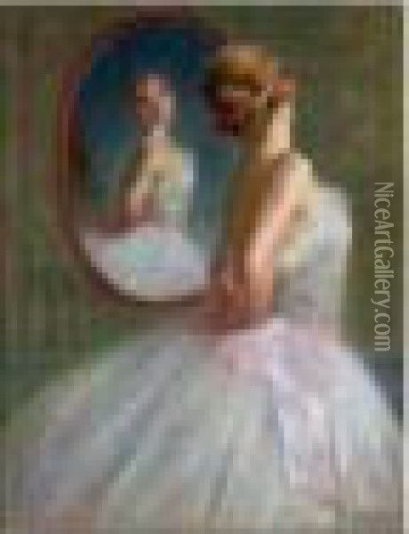 Ballerine Au Miroir Oil Painting - Pierre Carrier-Belleuse