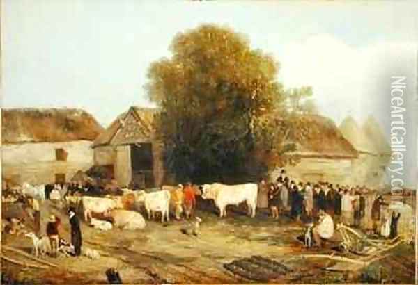 The Farm Sale Oil Painting - Richard Barrett Davis