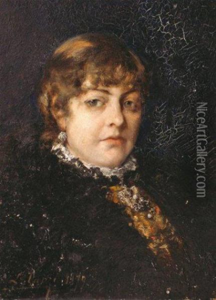 Portrait De Femme Oil Painting - Leon Louis Antoine Tanzi