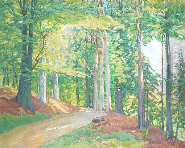 A Forest Interior Oil Painting - Franz Kortejohann