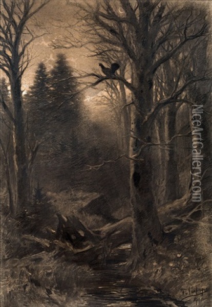 Waldlandschaft Mit Auerhahn Oil Painting - Franz Xaver von Pausinger